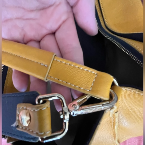 Butter-soft, very gently used, mustard yellow genuine leather tote. - Picture 14 of 14